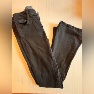 PAIGE  Black Denim Jeans Genevieve High Rise Flare  & Wide Leg
